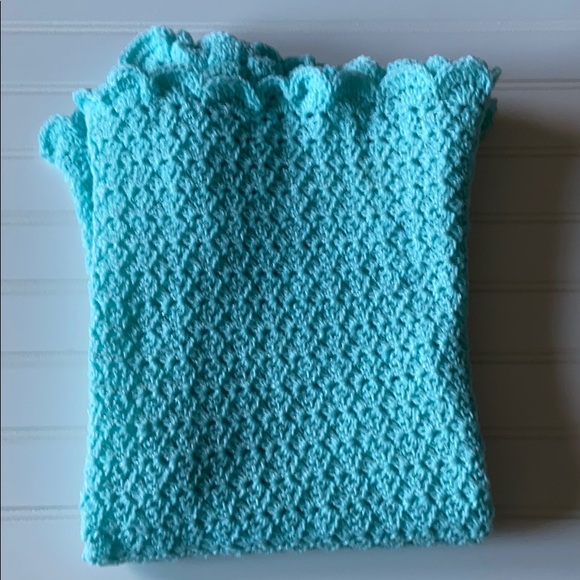 Baby Blanket Crochet Blue Handmade - Picture 4 of 4
